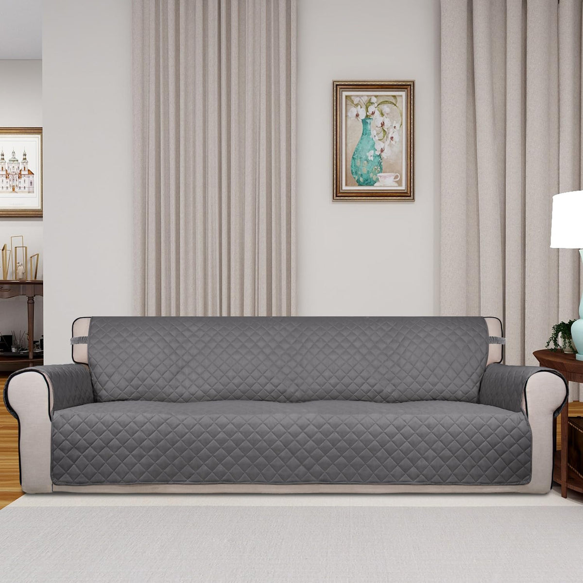 Reversible Quilted Couch Covers for Dogs Sofa Cover 4 Seater 88"