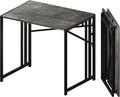 Lutown-Teen Small Folding Computer Desk 32 inch, Writing Gaming Computer Desk for Small Spaces, No Assembly Required Office Desk, Grey