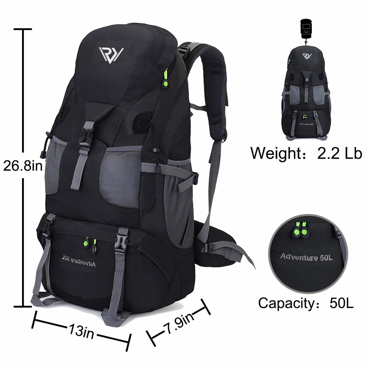RuRu monkey Hiking Backpack - 50L