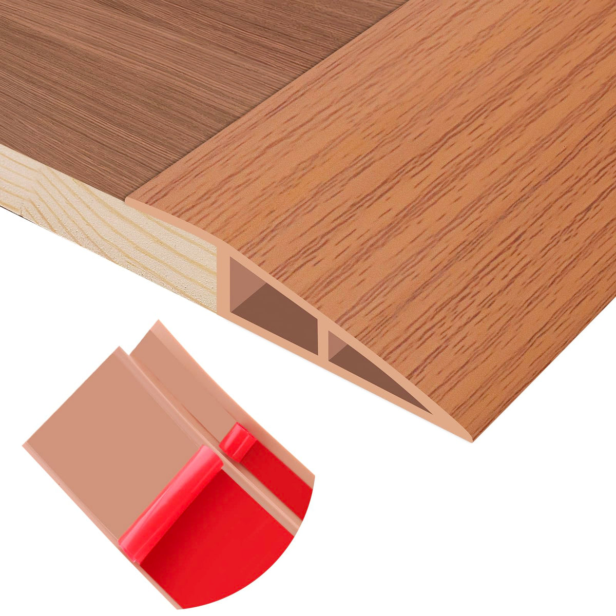Floor Transition Strip Self Adhesive Vinyl Door Threshold Strip (10 Foot)