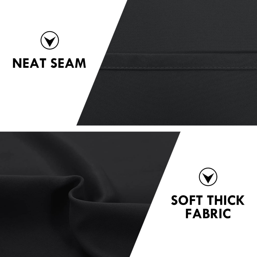 Wide Blackout Curtains for Bedroom Living Room 60 x 84 Inch Long Black