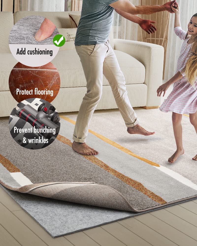 Round 4 Ft Non Slip Rug Pad for Hardwood Floor