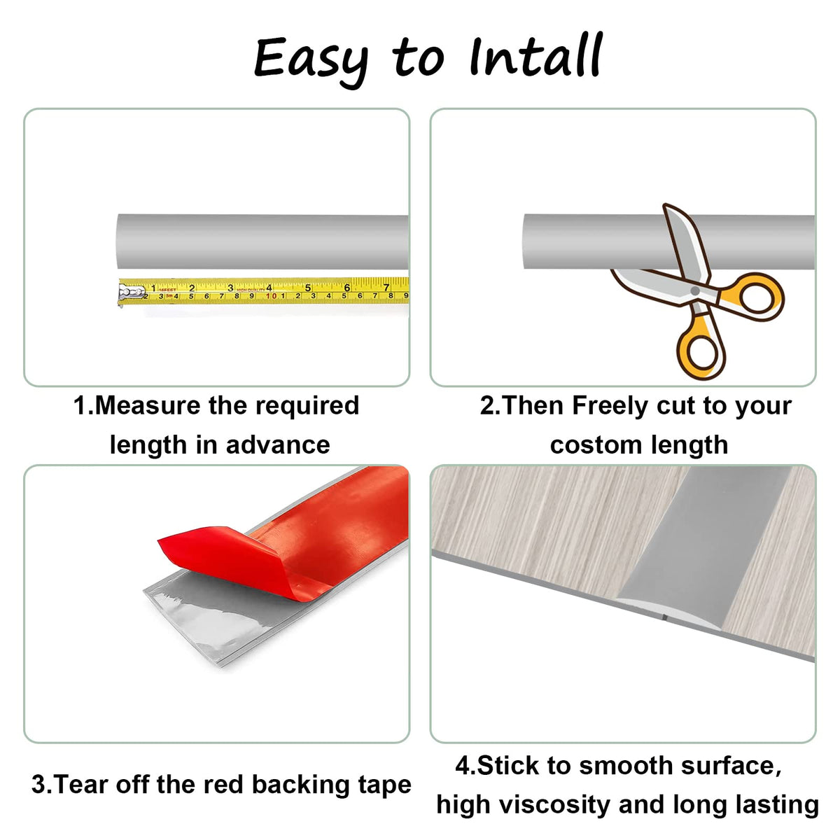 Floor Door Flat Transition Strip & Self Adhesive Floor Vinyl Floor Edge Trim Laminate Floor Gap Covering Joining Strip (118 Foot)