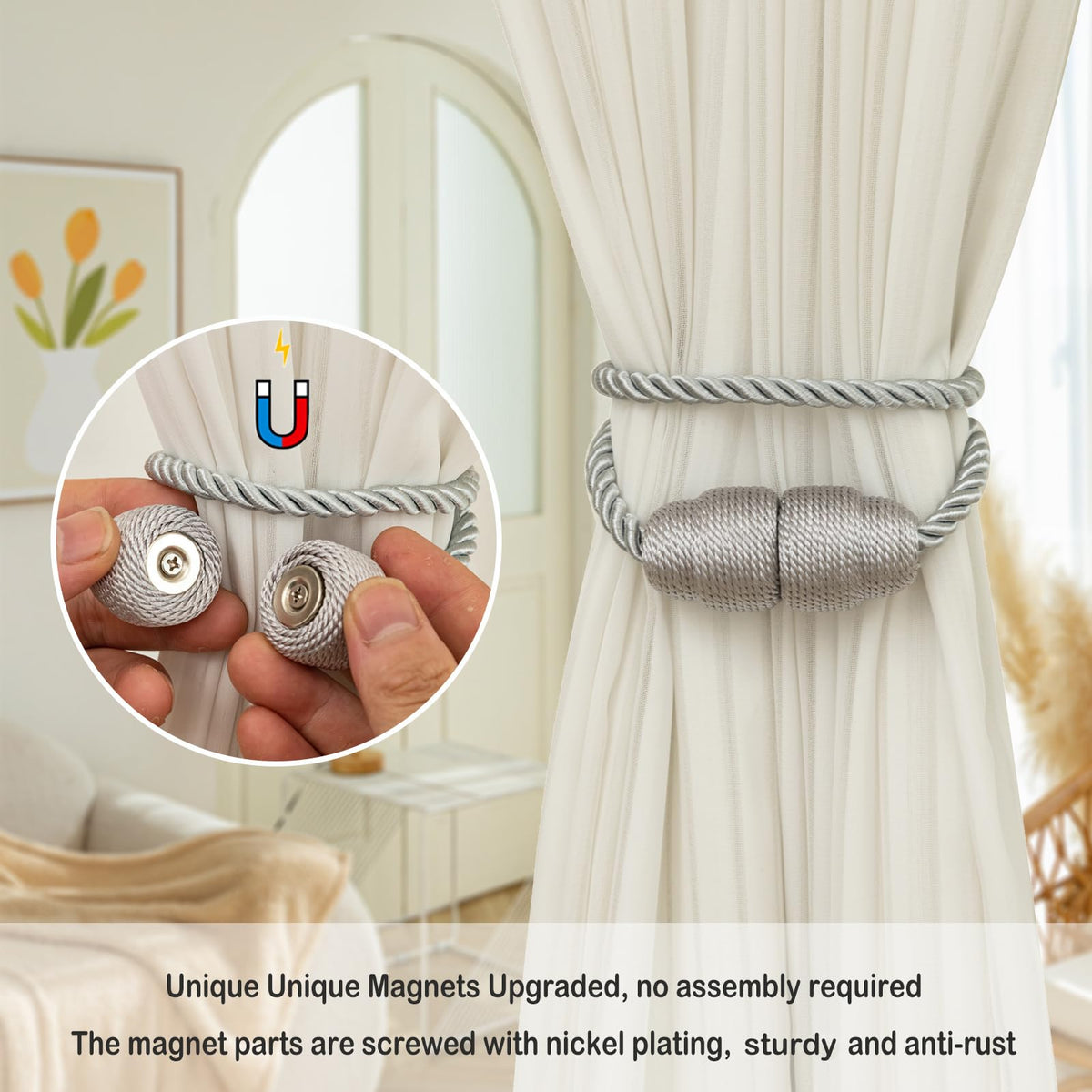 Magnetic Curtain Tiebacks (8 Count)