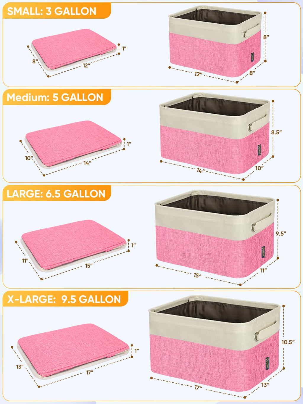 1 Pack Fabric Closet Storage Bins for Shelves