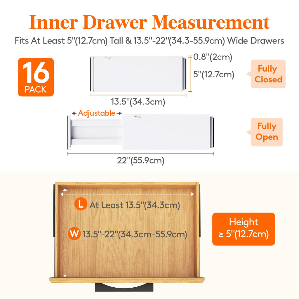 5" Tall Upgrade Drawer Dividers (16 Count)