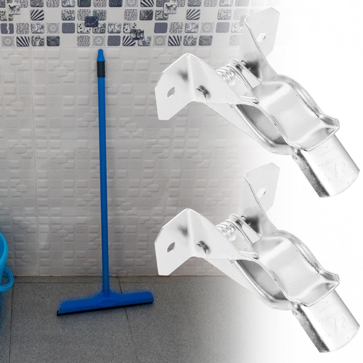 10pcs Heavy Duty Wall Broom Holder and Mop Hook Set Iron Wall