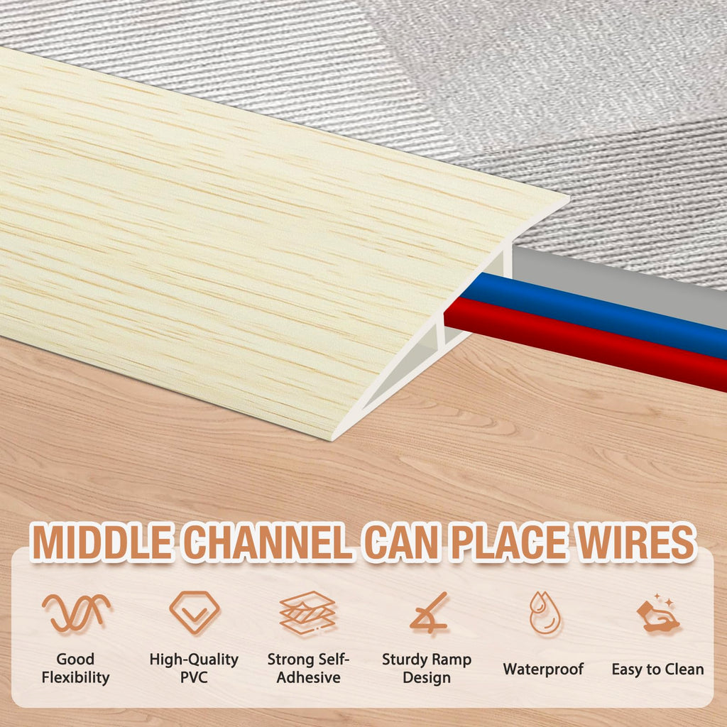 Floor Transition Strip Self Adhesive Vinyl Door Threshold Strip (6.6 Foot)