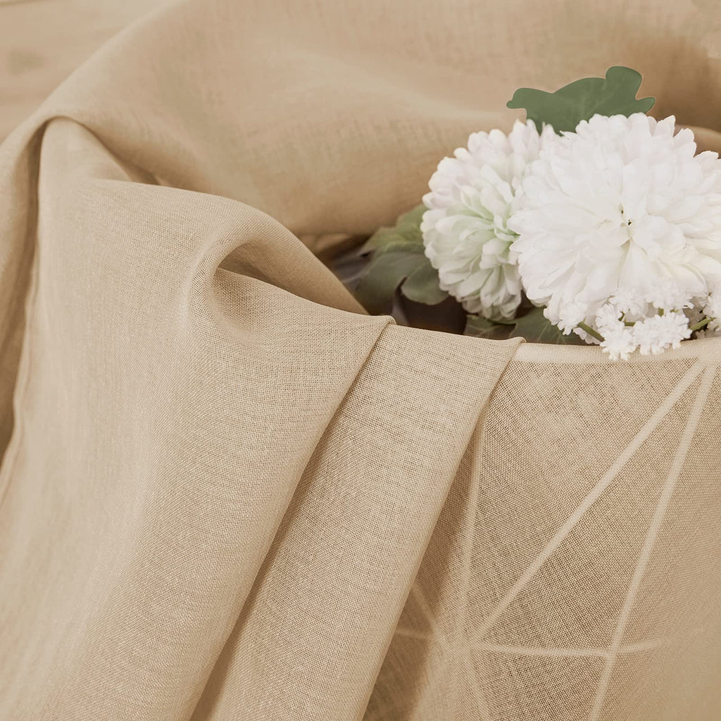 Sheer Tier Curtain Linen Textured Half Kitchen Curtains Sheer Light Filtering Rod Pocket Voile Small Curtains for Bathroom