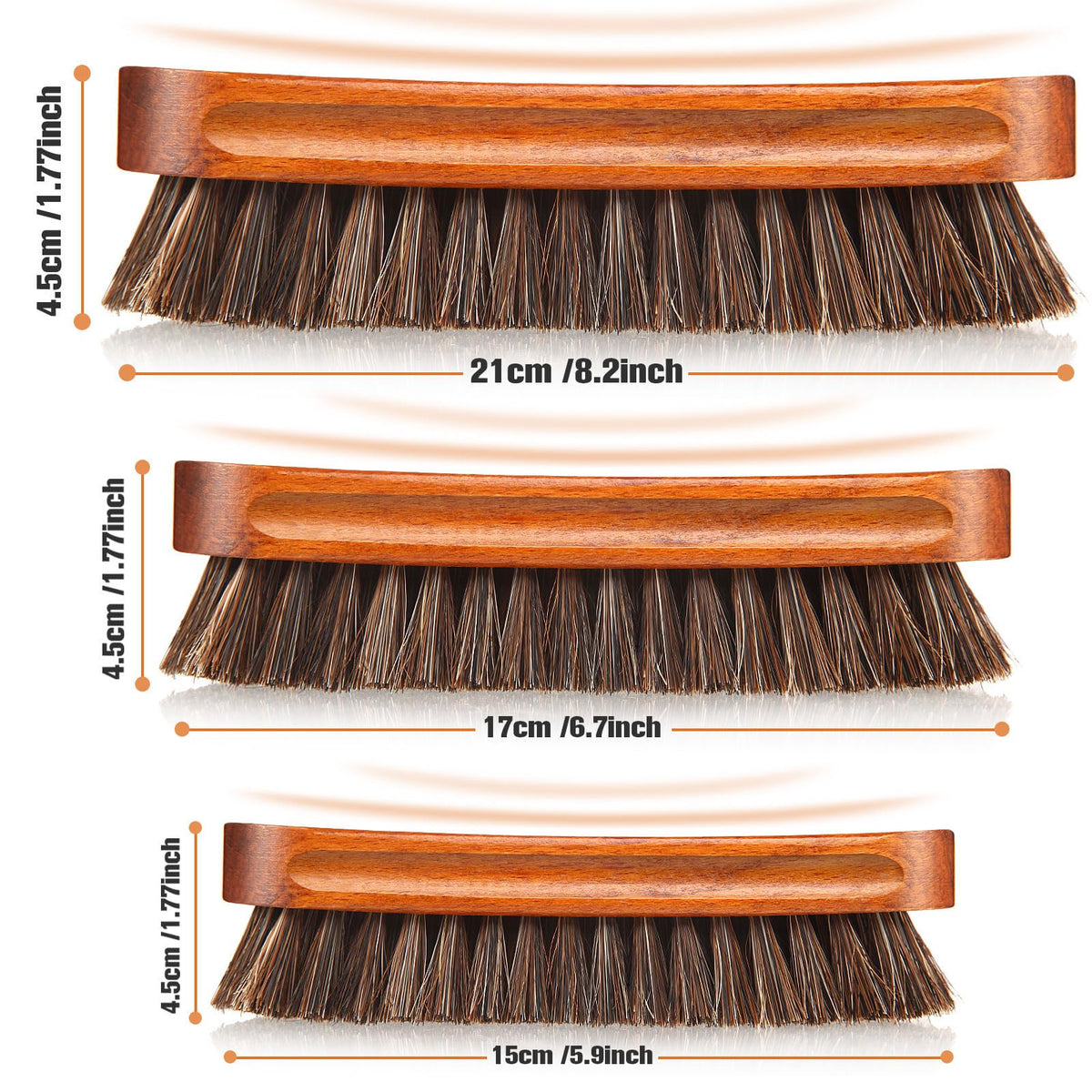 4 Pcs Horsehair Shine Shoes Brush Kit Polish Dauber Applicators Cleaning Leather Shoes Boots Care Brushes Suede Cleaner Brush with Microfiber Shoe Gloves (3 Count)