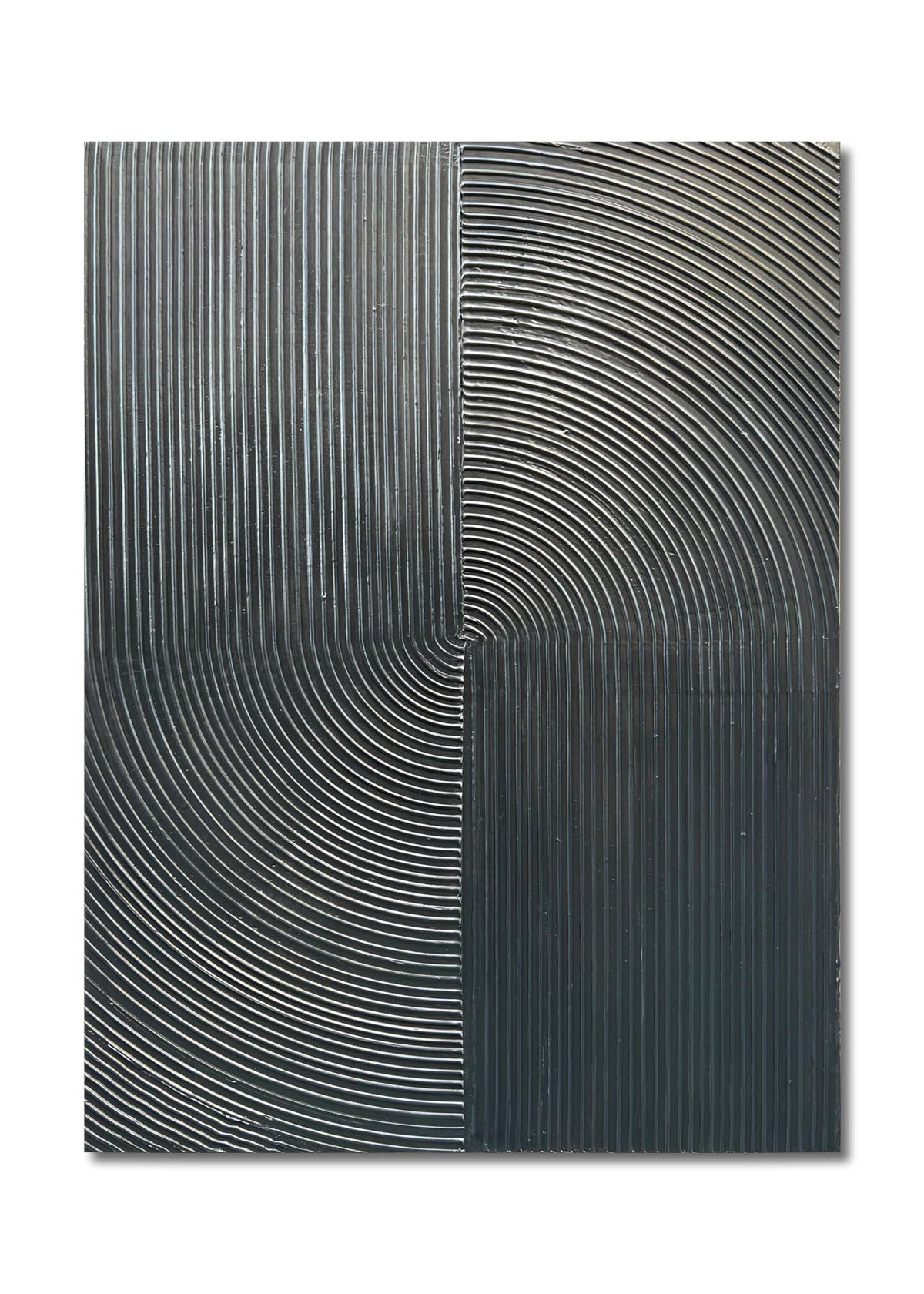 Hand Painted Abstract Modern Oil Painting 40x28 Inch Black Texture Contemporary Wall Art Minimalist Frame Artwork for Wall Decoration