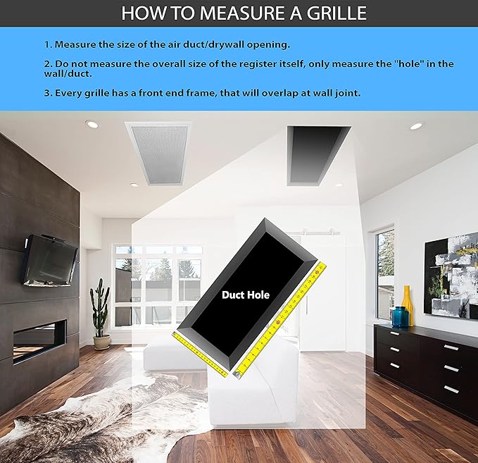 16 inch w x 6 inch h Adjustable AIR Supply Diffuser - HVAC Vent Cover Sidewall or Ceiling - Grille Register - High Airflow - White [Outer Dimensions: 17.75 inch w X 7.75 inch h]