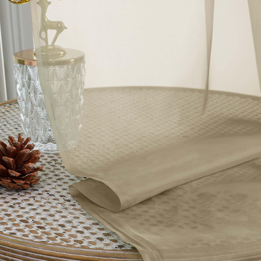 Extra Long Taupe Sheer Curtains 108 Inches Long 2 Panels (2 Count)