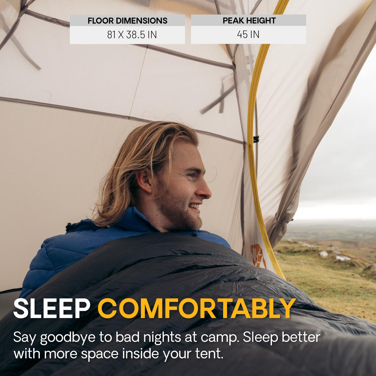 Featherstone UL Obsidian 1 Person Backpacking Tent Lightweight, 3-Season, Waterproof for Camping and Hiking- Includes Footprint & Mesh Gear Loft - Freestanding with Ultralight Footprint-Fly Capability