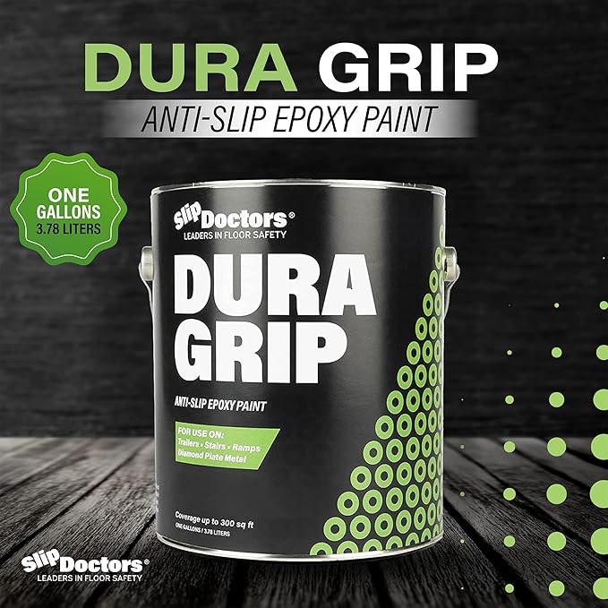 Dura Grip Anti-Slip Paint for Concrete, Wood, Tile and Metal – Non-Skid Coating for Floor, Decking and Ramps – Gallon (Sand)