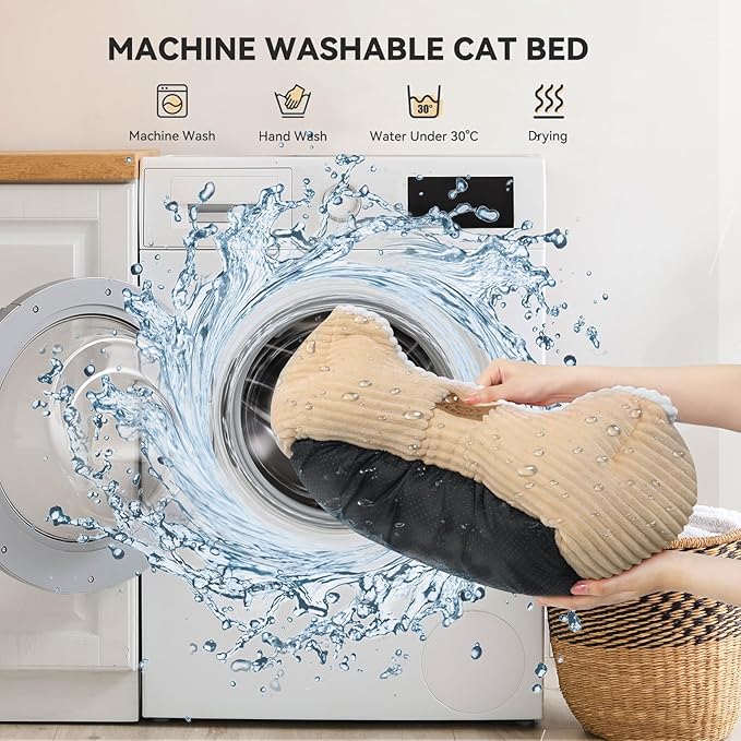 Rectangle Cat Dog Bed for Large Medium Small Pets Indoor Outdoor Machine Washable Sleeping Sofa Non-Slip Bottom Soft Puppy Bed Durable Orthopedic Calming Pet Cuddler (Medium, Coffee)