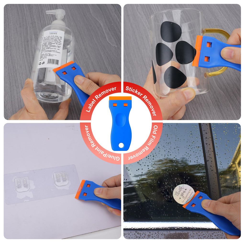 Razor Blade Scraper with 2 Pcs Plastic Scraper