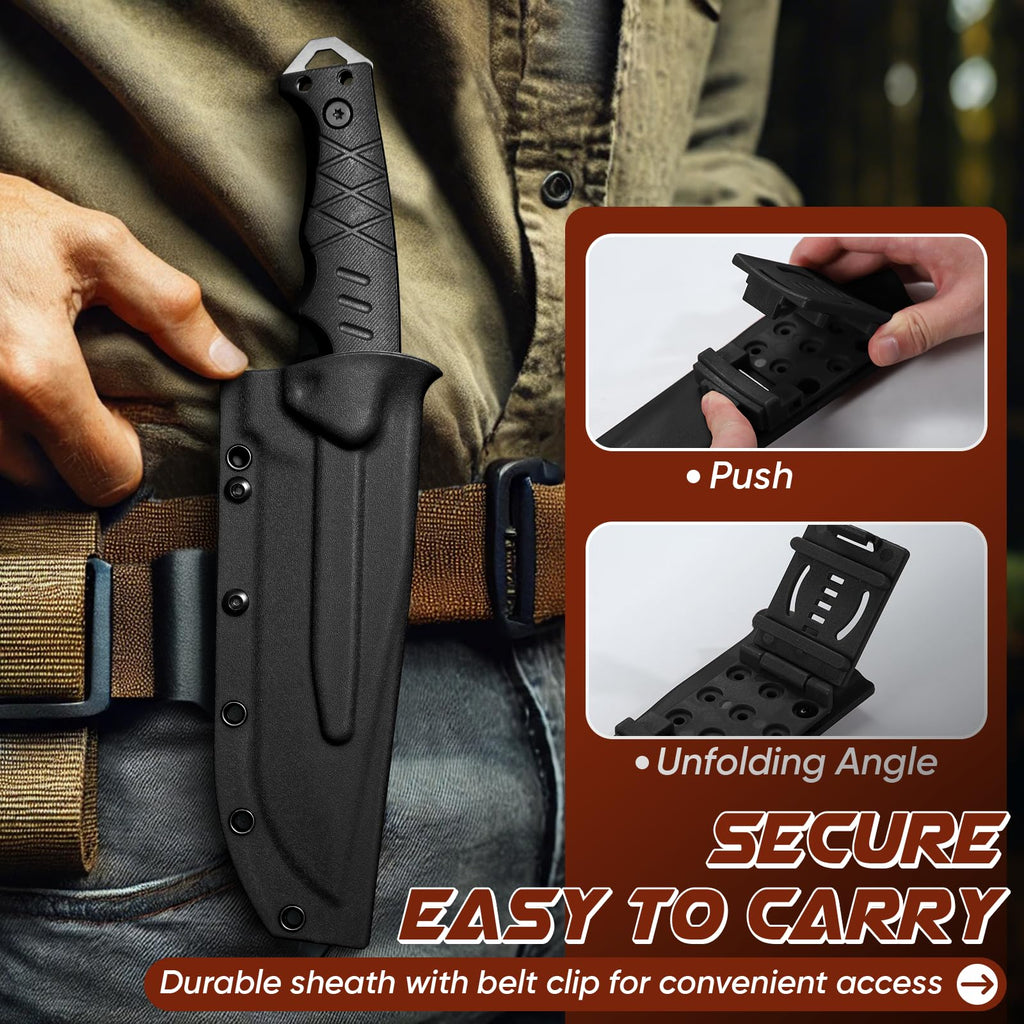 Purple Dragon Fixed Blade Knife with Kydex Sheath - Plain Blade