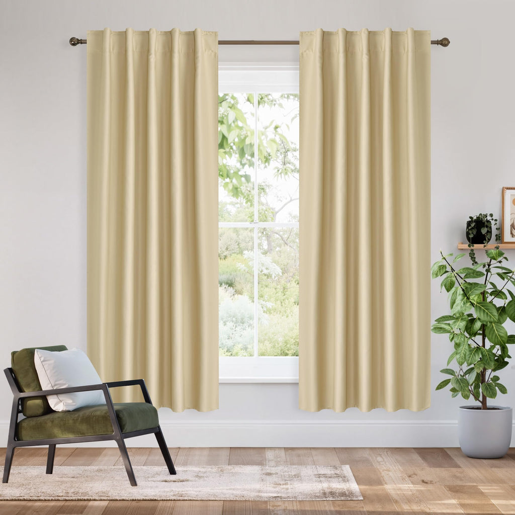 100% Blackout Short Curtains for Small Window (2 Count)