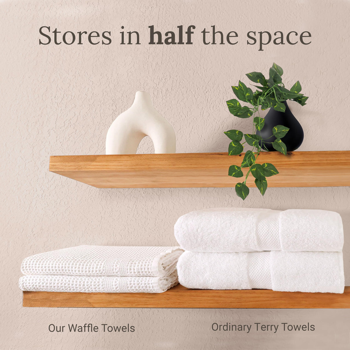 Waffle Towels for Bathroom (2 Count)