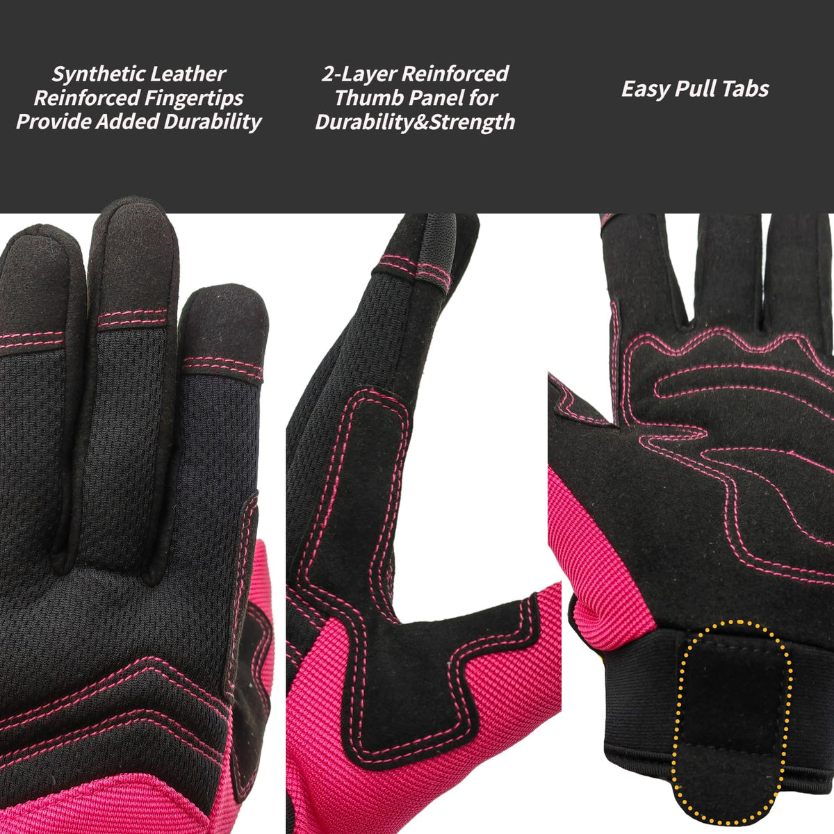 Women's Large Pink Work Gloves