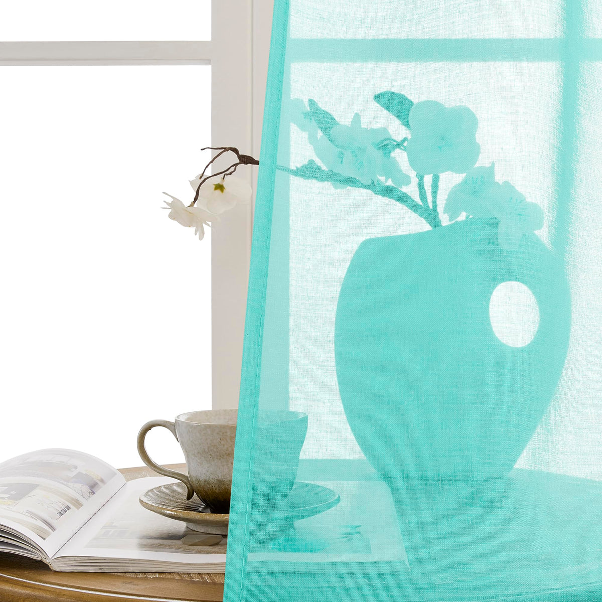 Small Sheer Door Curtain Closet Linen Textured Curtain Sheers Doorway Light Filtering Voile French Door Rod Pocket Curtains Patio Glass Doors