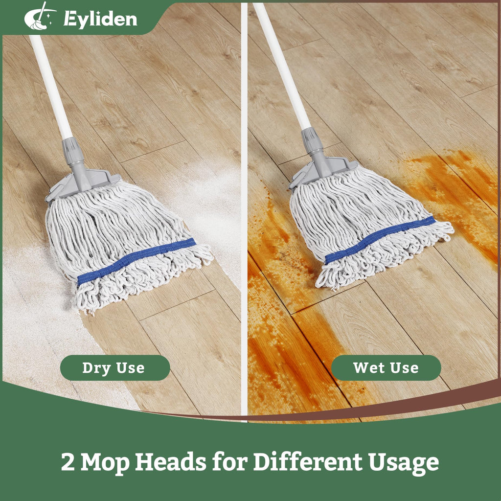 Commercial Wet Mop with 2 Cotton Heads