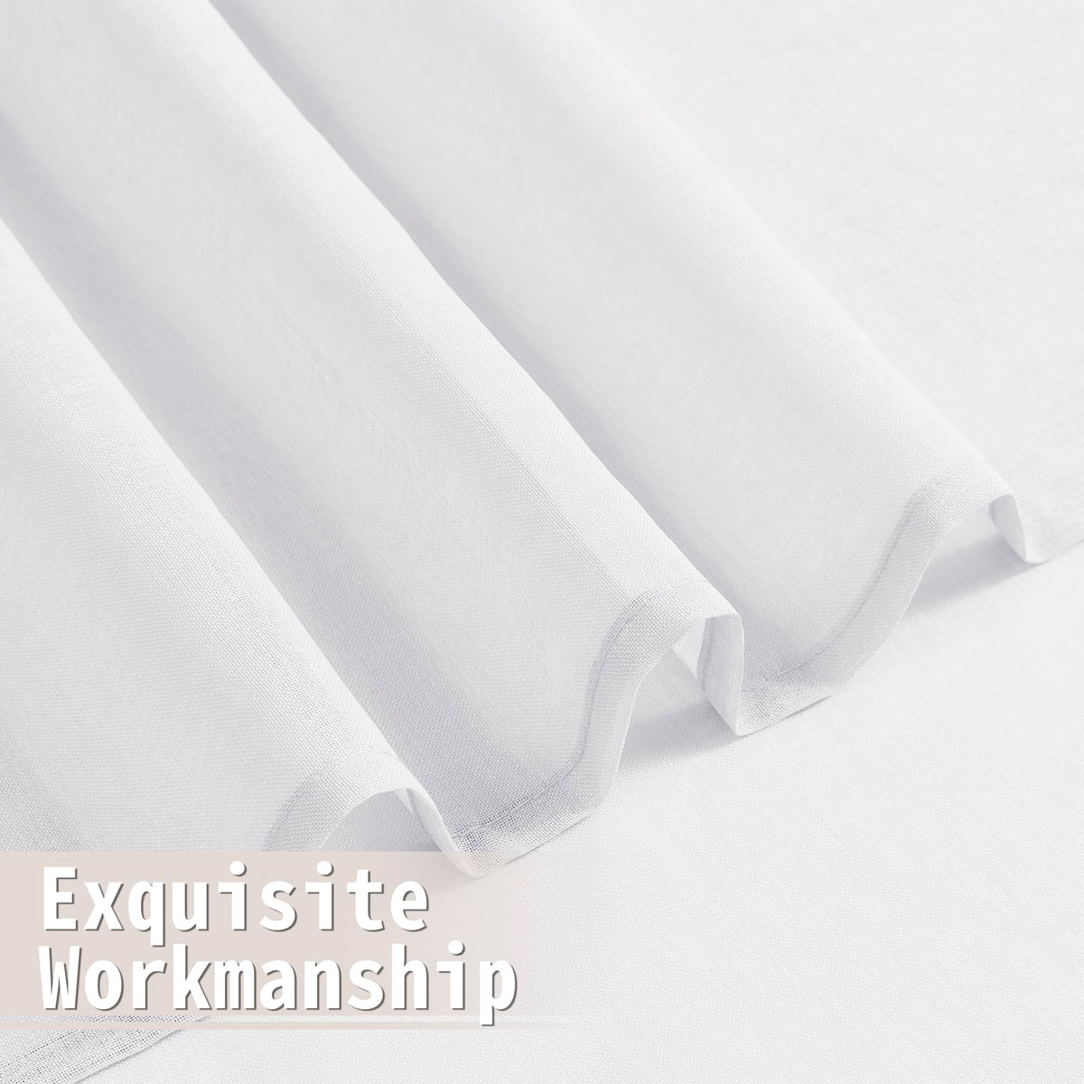 Short Sheer Door Curtains Closet Linen Textured Curtains Sheer Doorway Light Filtering Voile Patio Glass Door Rod Pocket Curtain French Doors