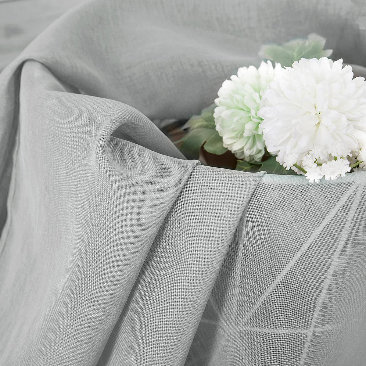Short Sheer Curtains Linen Textured Bedroom Curtain Sheers Light Filtering Rod Pocket Voile Curtains for Living Room