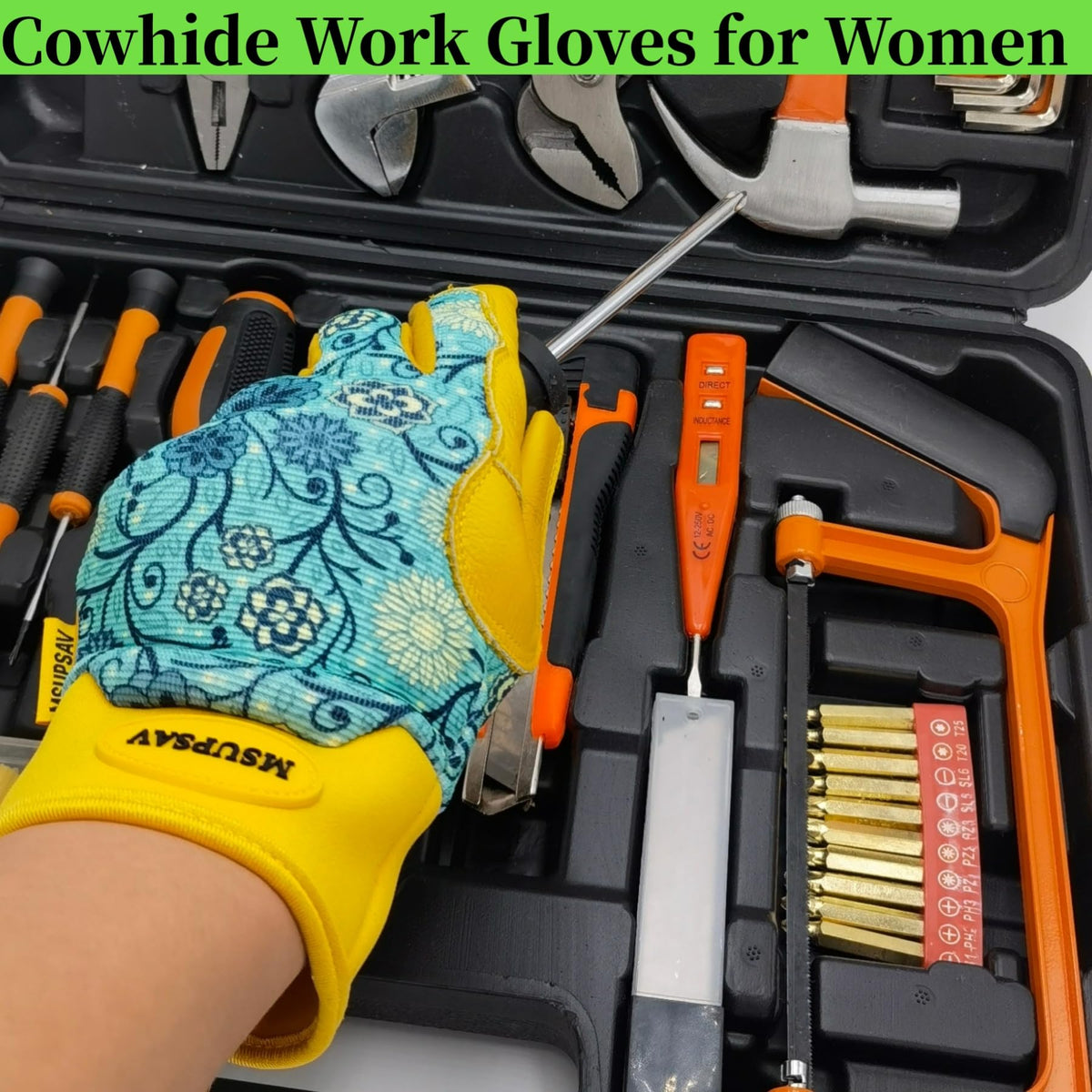 2 Pairs Cowhide Gardening Glove