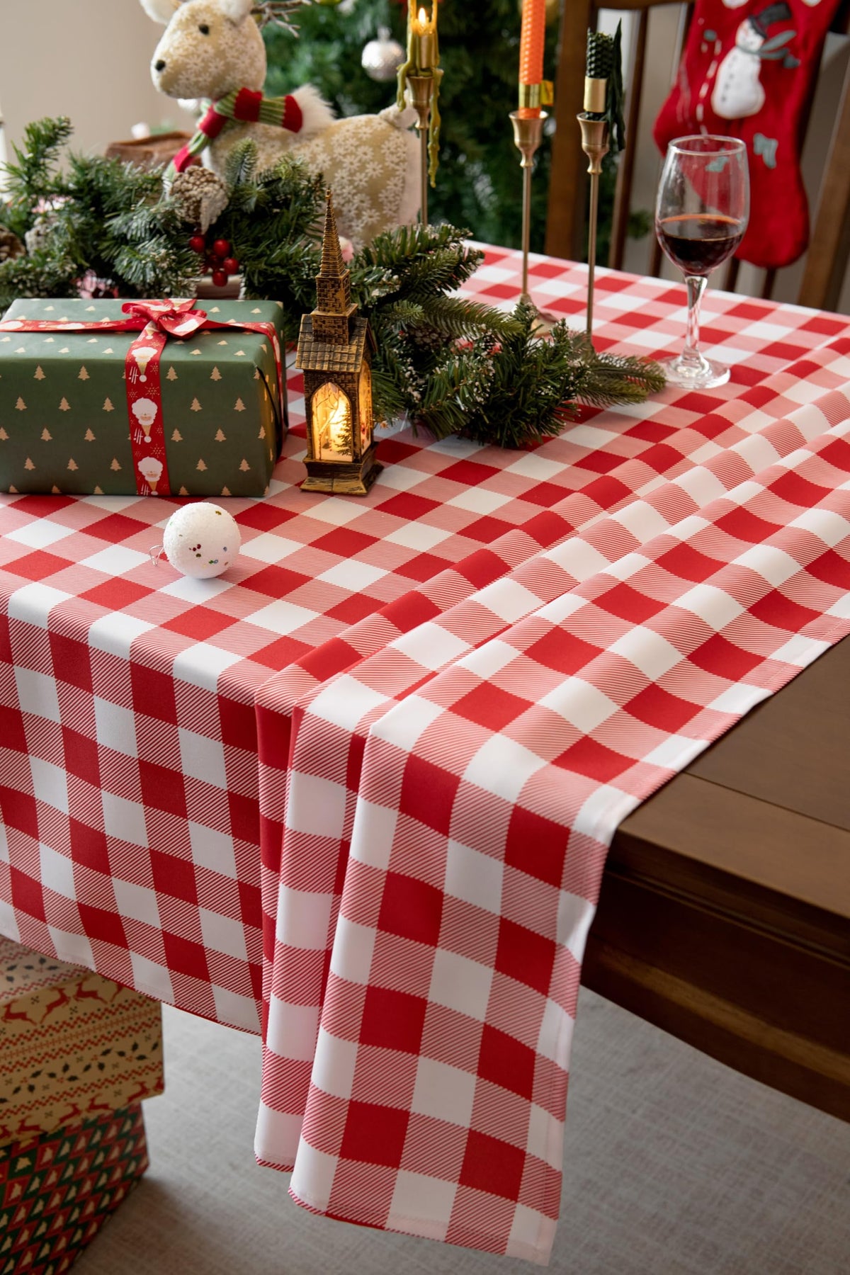 Waterproof Checkered Tablecloth Fabric