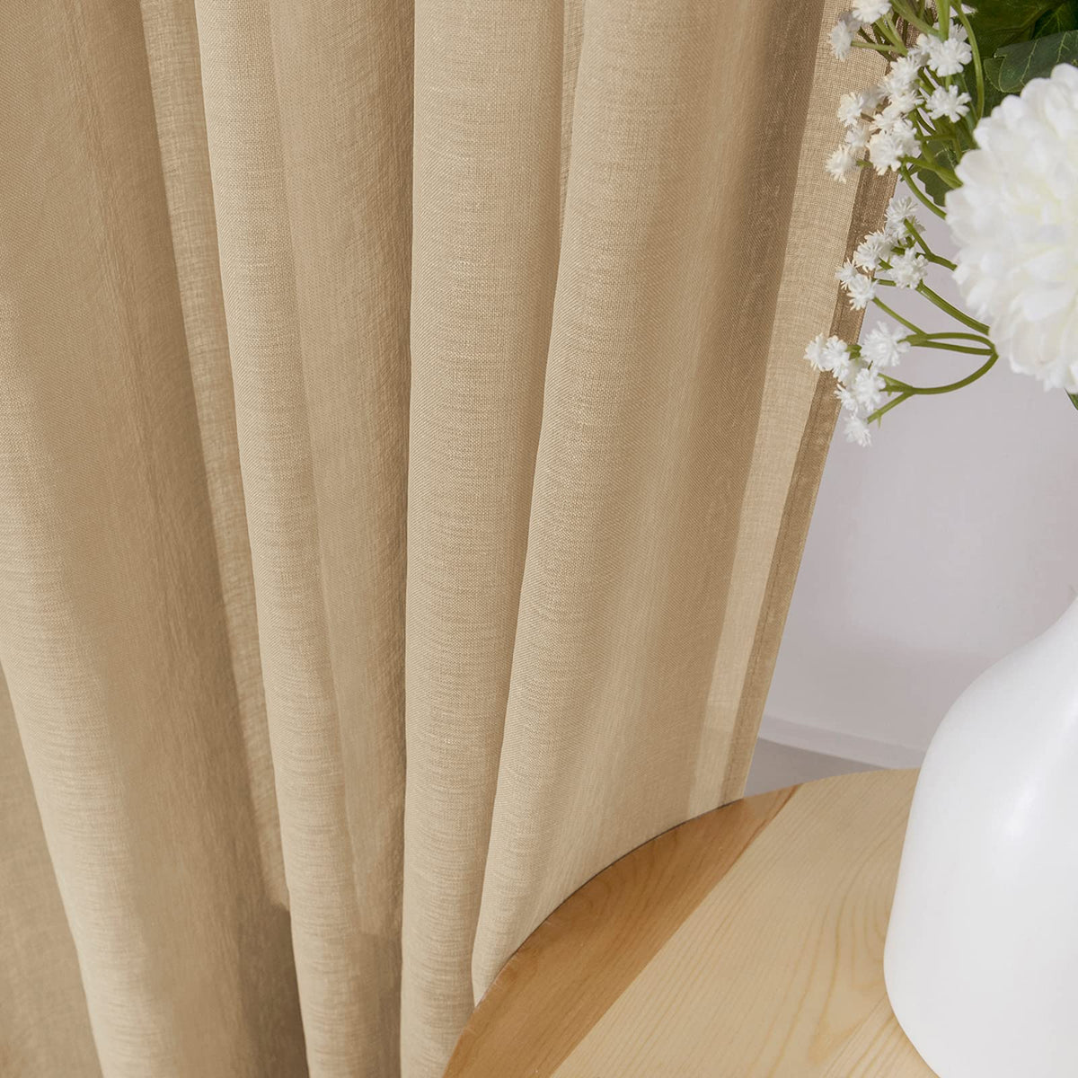 Short Sheer Tier Curtains Linen Textured Half Kitchen Curtain Sheers Light Filtering Rod Pocket Voile Small Curtain for Bathroom