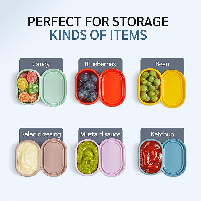 ISSEVE 12Pcs/Set Nesting Silicone Food Storage Containers with Lids, BPA Free Reusable Meal Prep Silicone Containers Airtight, Freezer Dishwasher Safe (33.8oz, 20oz, 10oz, 6.7oz, 1.3oz) (Green)