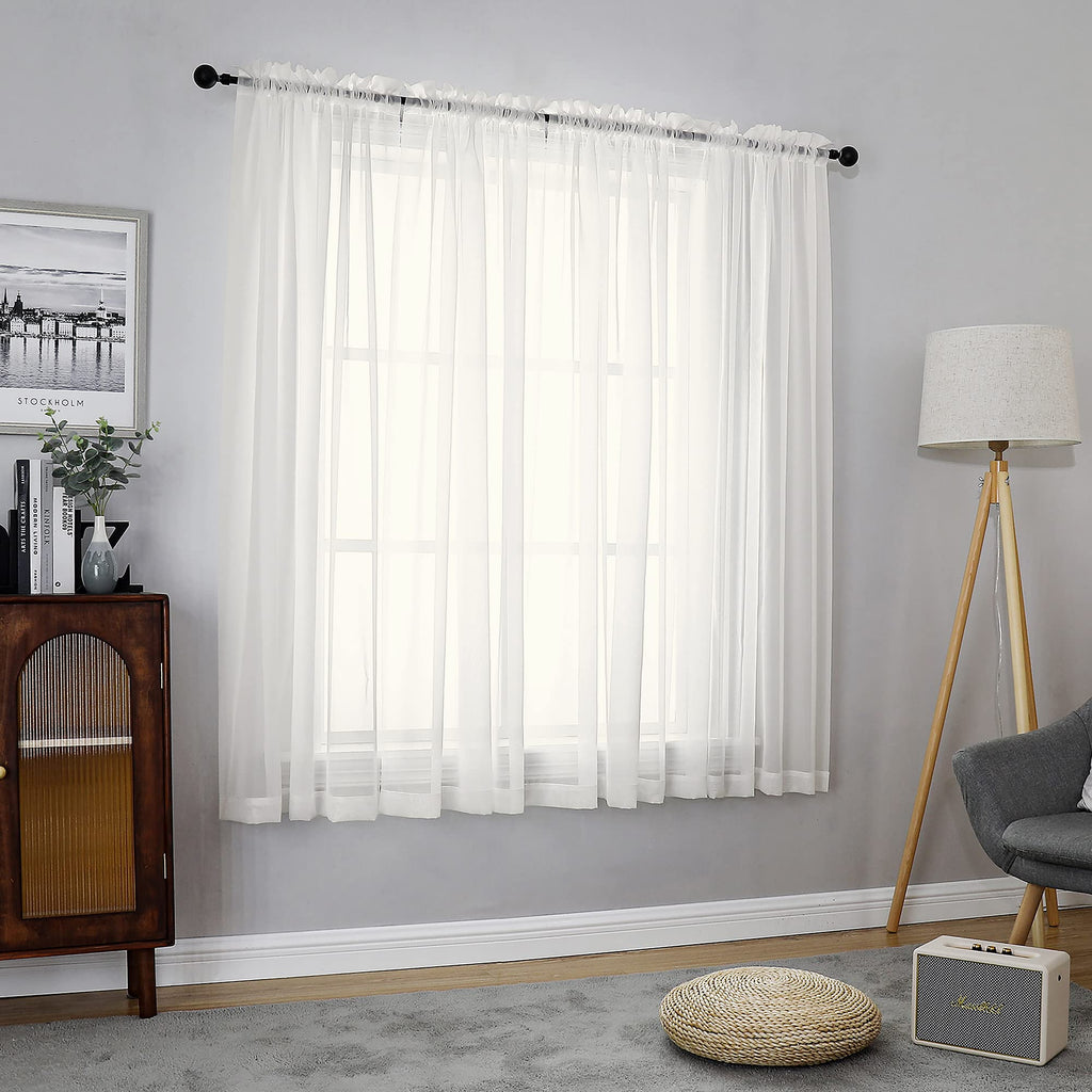 Sheer Curtains 63 Inch Length 2 Panels
