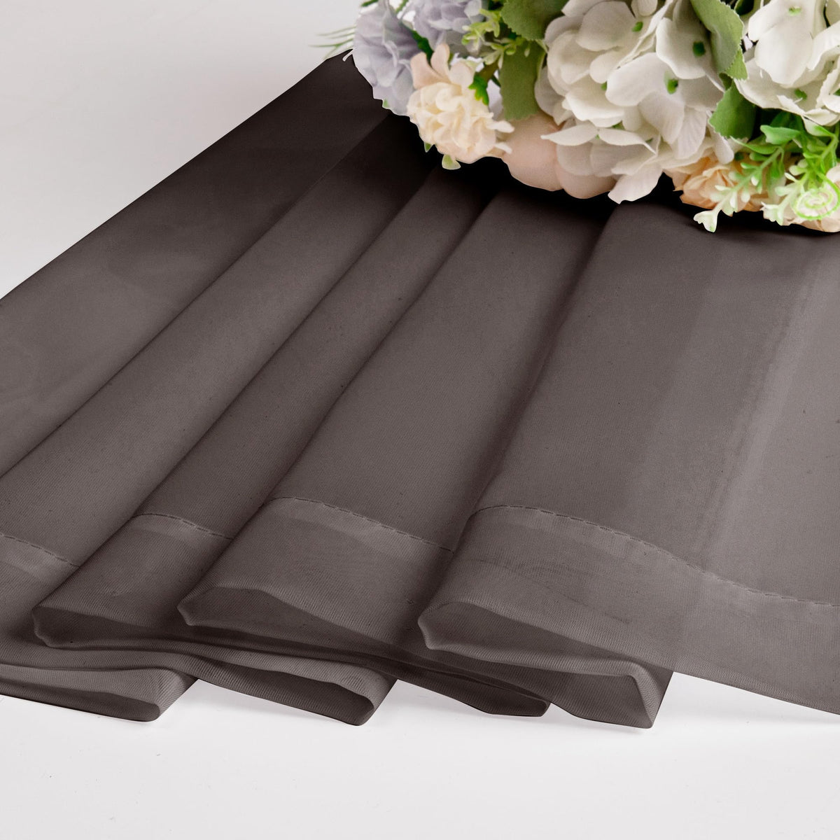 Chocolate Brown Sheer Curtains 54 Inch Long 2 Panels (2 Count)