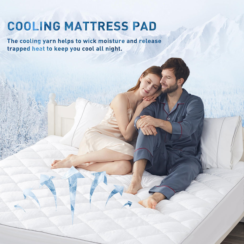 Cooling California King Mattress Pad Cover for Hot Sleepers