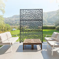 Domi Outdoor Living Privacy Screen, Freestanding, Modern, Black, Plastic Mesh, Galvanized Steel Frame