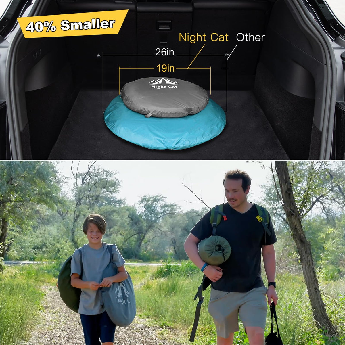 Night Cat Pop-up Mosquito Tent: 1 Person Camping Tent with Bug Screen Net Adults Fits for Camping Cot (Excluded)