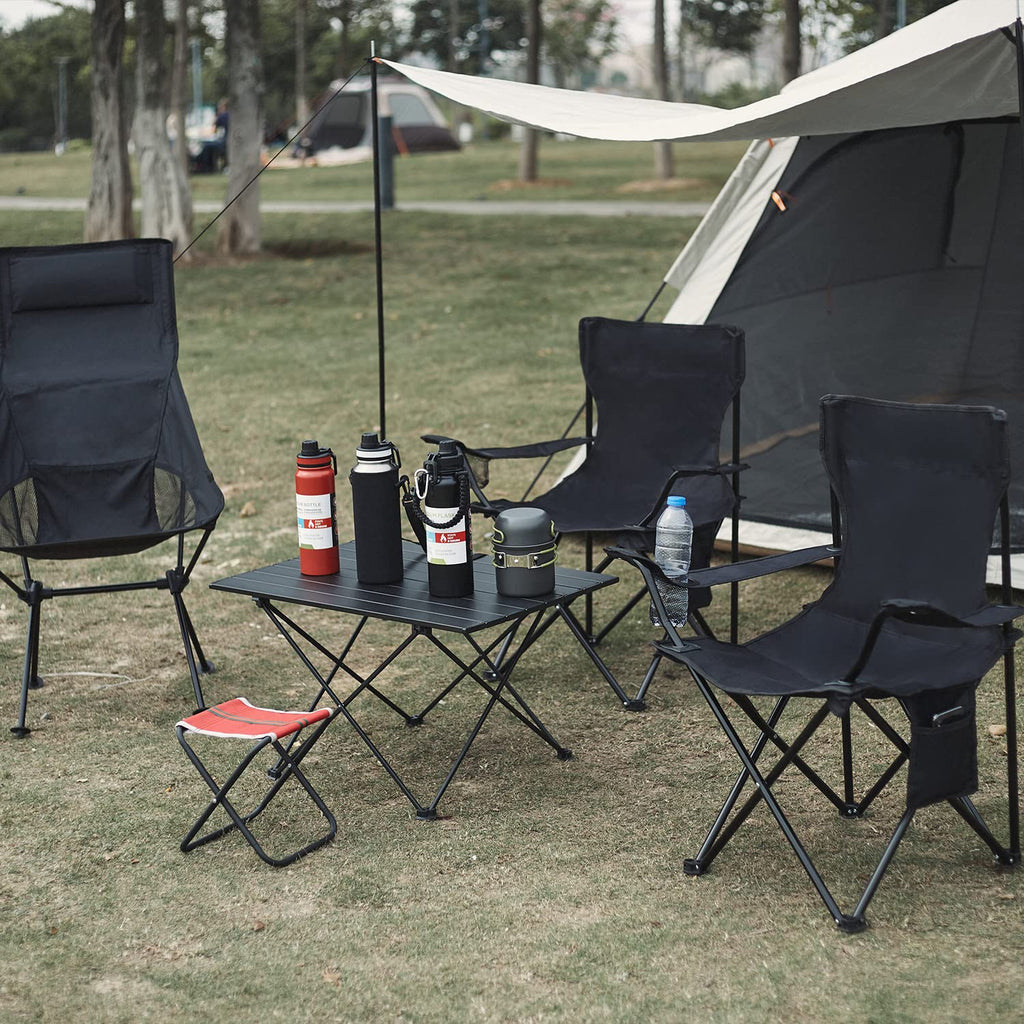 Damei century Folding Camping Chairs, for Beach, Lawn, Yard, Black