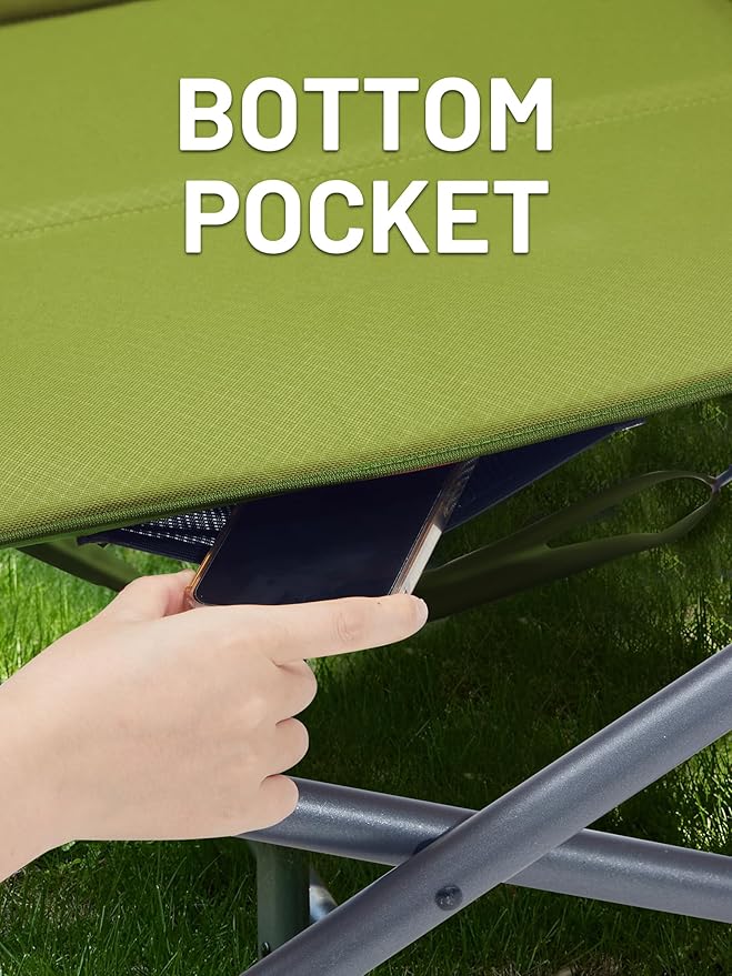 Timber Ridge XXL Upgraded Oversized Directors Chairs with Foldable Side Table, Detachable Side Pocket, Heavy Duty Folding Camping Chair up to 600 Lbs Weight Capacity (Green) Ideal Gift