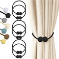 Magnetic Curtain Tiebacks Black 6pcs (6 Count)