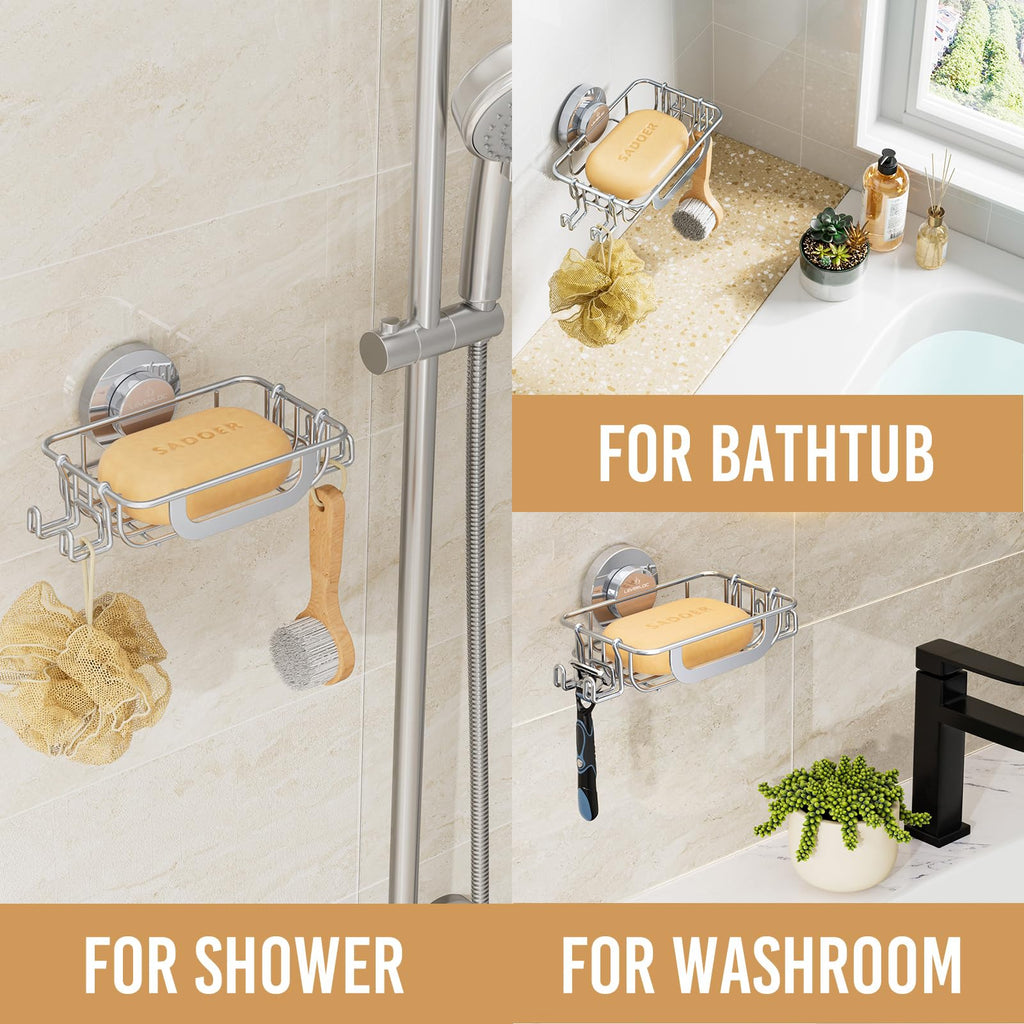 Bar Soap Holder with Hooks