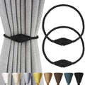 2 Pack Magnetic Curtain Tiebacks Rope Modern Handmade Curtain Tie Backs Decorative Drapes Weave Holdbacks for Window Décor