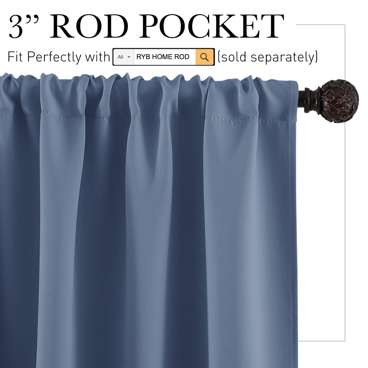 Basement Bathroom Kitchen Cafe Blackout Privacy Curtains 30 inches (2 Count)
