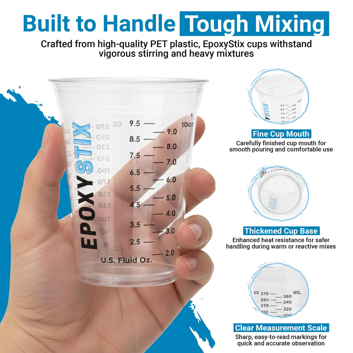 100 Pack] NEW SIZE 12oz Graduated Mixing Cups