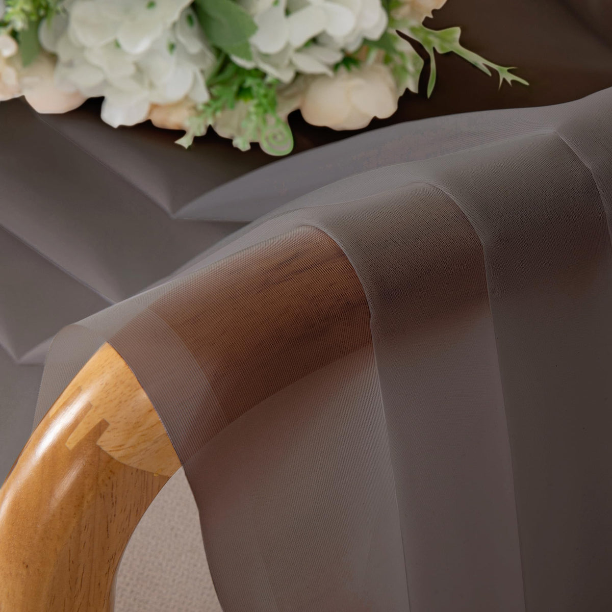 Chocolate Brown Sheer Curtains 54 Inch Long 2 Panels (2 Count)