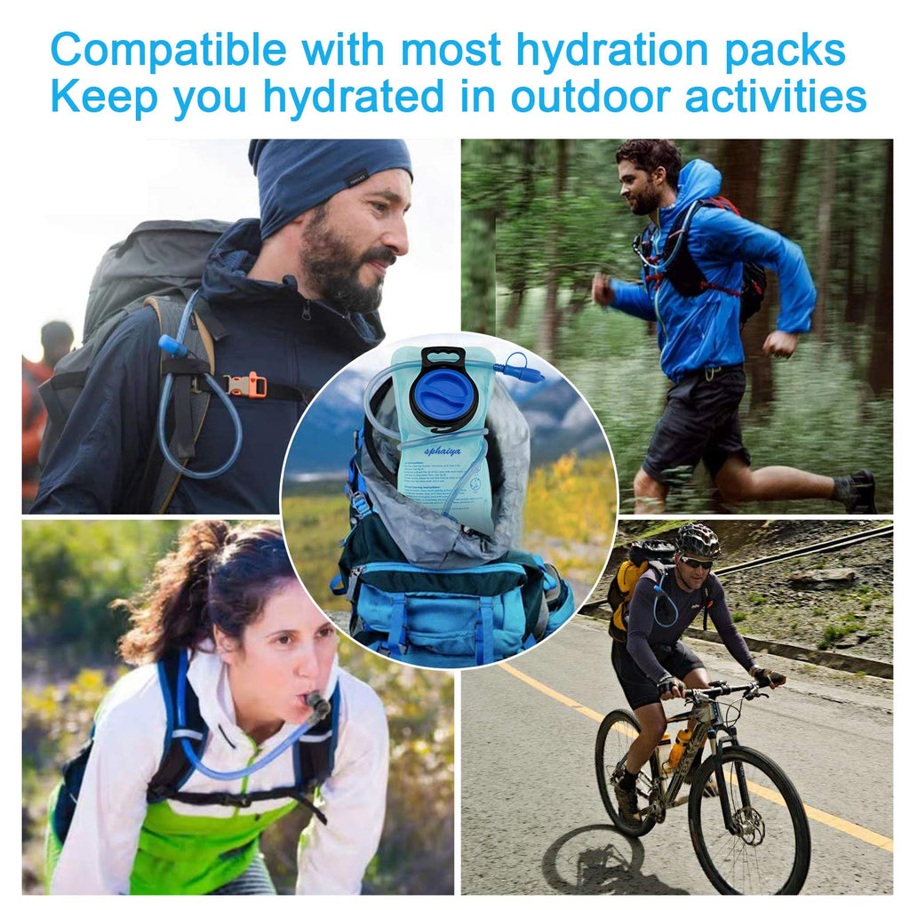 Hydration Bladder 2L-3L Water Storage Bag Reservoir,Military Hydration Pack Replacement for Hiking Biking Climbing Cycling Running Camping Backpack with Clean Flexible Brush (3L-Green+Blue)