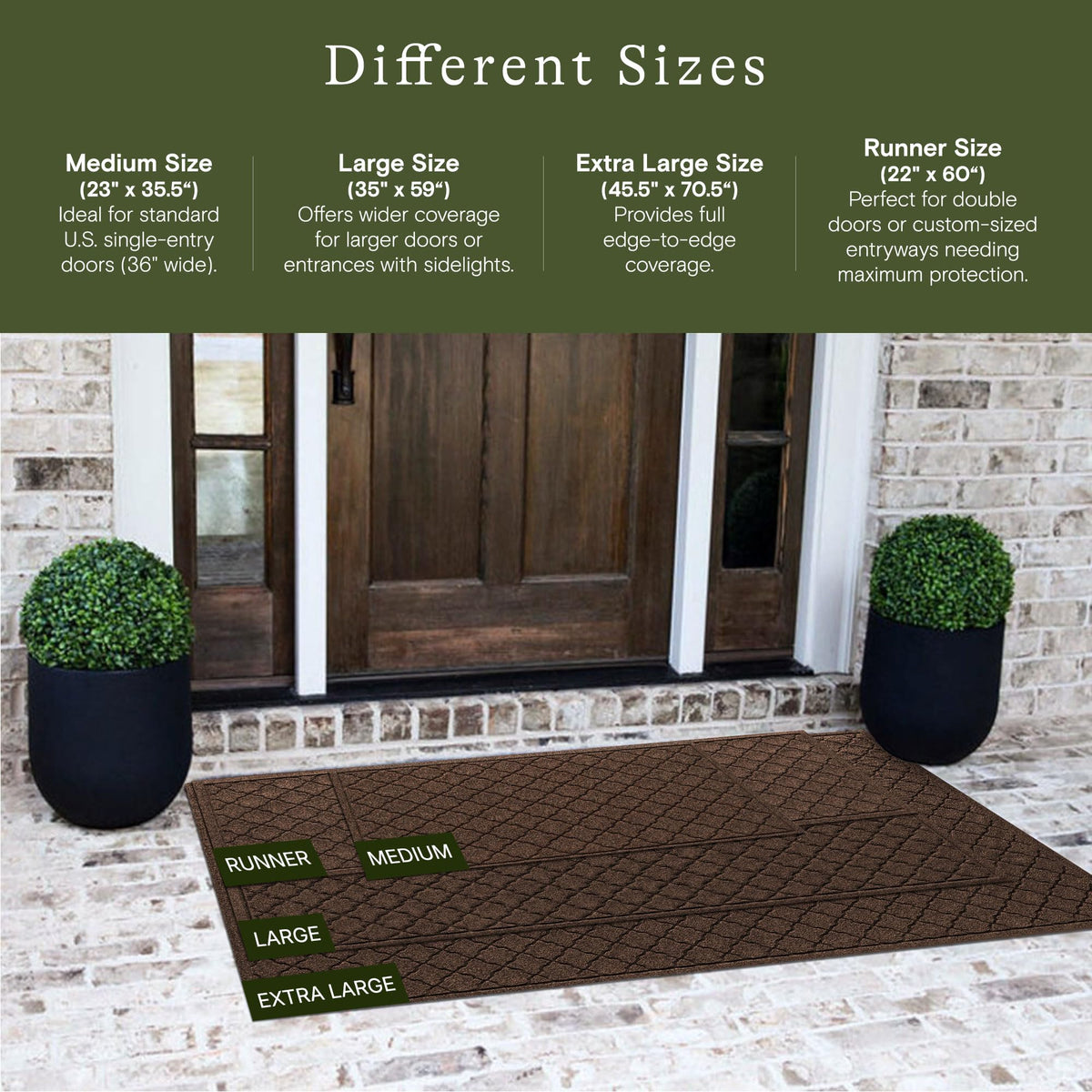 Cordova Front Door Mat Indoor Outdoor Entrance (10 Sq Ft)