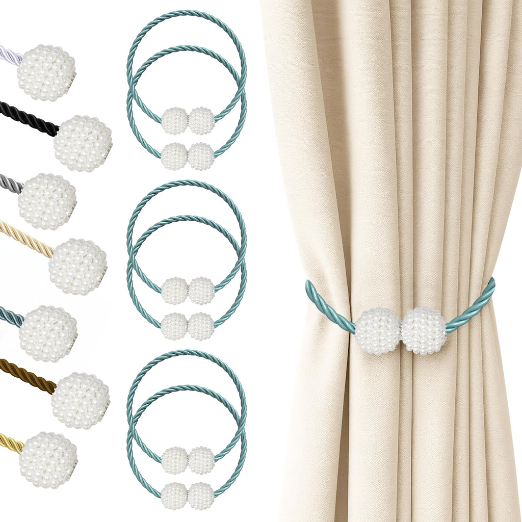 Magnetic Curtain Tiebacks Blue 6pcs (6 Count)