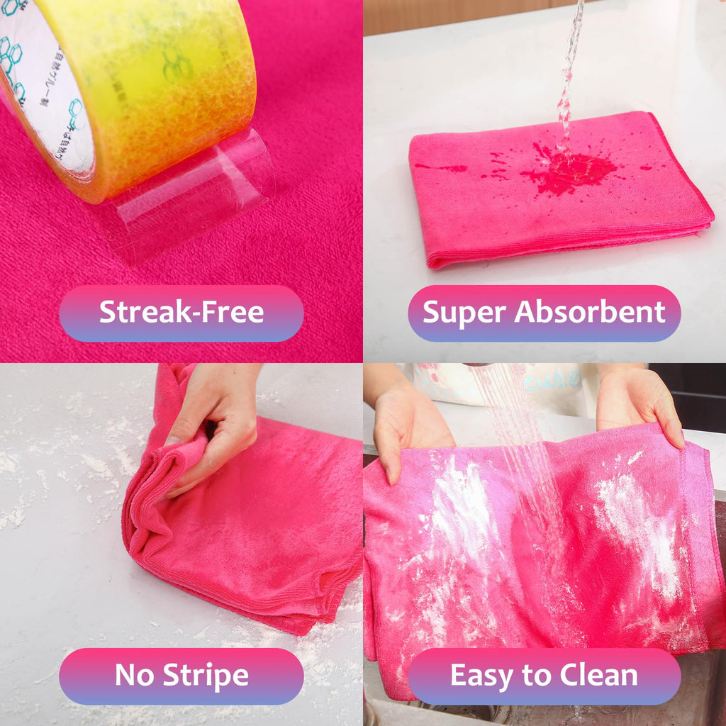 3 Pcs Extra Large Microfiber Cleaning Cloth 30" x 20" Washable Reusable Microfiber Towel Streak Free Lint Free Cloth for Cleaning Home Glass Office Window Bathrooms